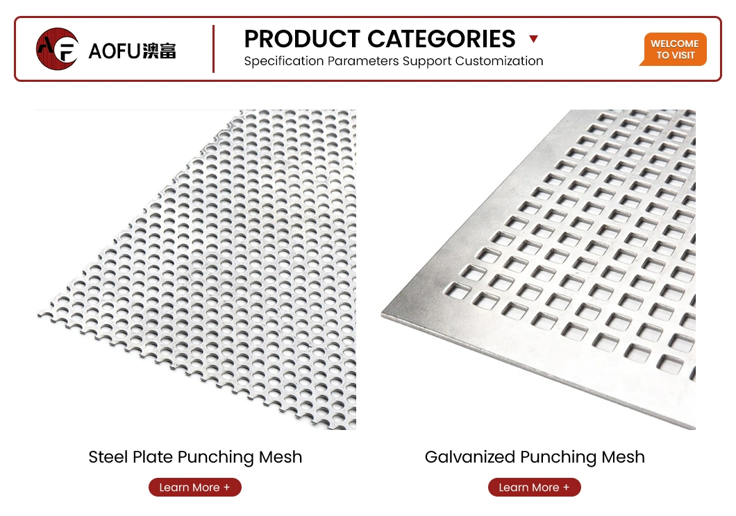 Aofu Wiremesh Wire Cut Punching Mesh Factory Zinc-Coated Perforated Metal Plate China Good Fire Performance Aluminum Perforated Metal Partition Wall