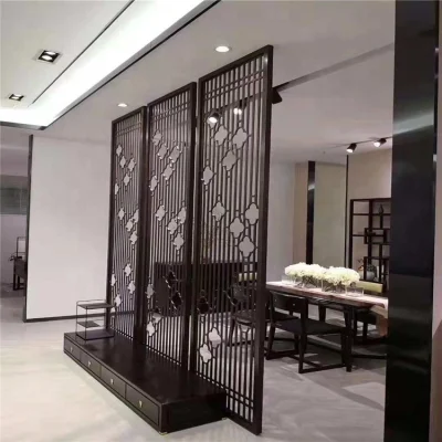 Maßgeschneiderter goldener Raumteiler-Projektkoffer aus Edelstahl im chinesischen Stil